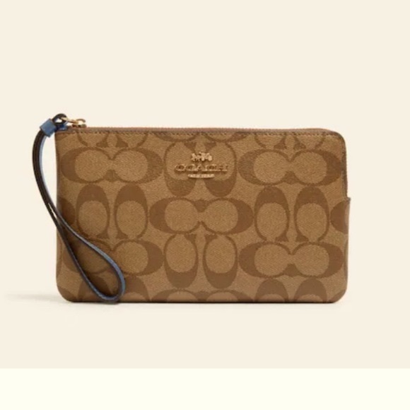 NWT Coach large corner zip wristlet in Signature Canvas - Picture 6 of 7